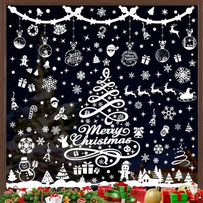 Produktbild von Weihnachtsfensterdekor Selbstklebende Schneeflocken 351PCS