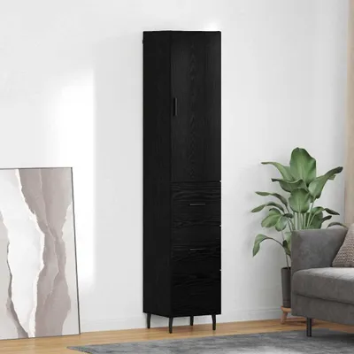 Produktbild von vidaXL Highboard Schwarz Eichen-Optik 34,5 x 34 x 180 cm Holzwerkstoff