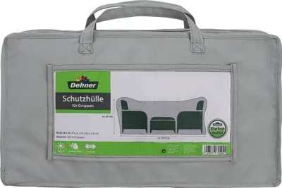 Produktbild von Dehner Abdeckung für Sitzgruppe, ca. 270 x 85 x 210 cm, Polyester, grau