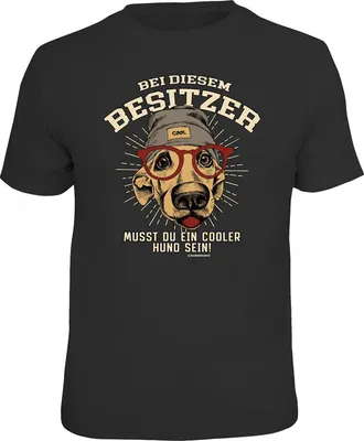 Produktbild von T-Shirt mit Hunde-Motiv, 100% Baumwolle, Größe S, Standard 100