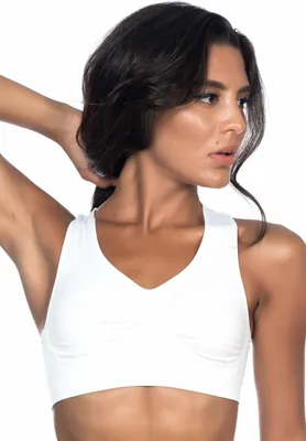 Produktbild von Damen Sport BH Mikrofaser Breite Träger Sport Bustier Tank-Top Ohne Bügel 4011