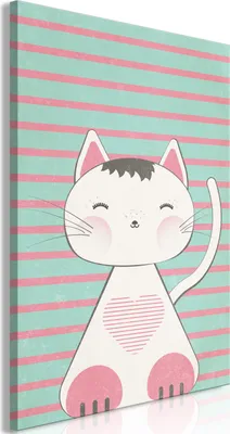 Produktbild von Italienischer Leinwand Leinwandbild - Striped Kitten (1 Part) Vertical 40x60 cm Für Kinder g-A-0298-b-a