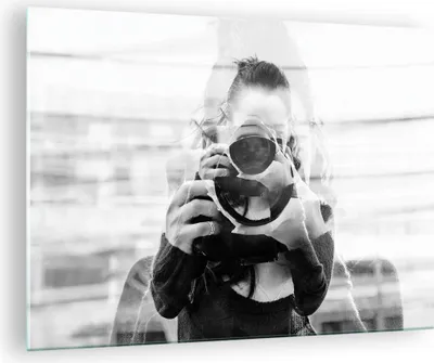Produktbild von Bilder auf glas - Einteilig - Fotograf Schwarzweiß Doppel - 70x50cm - Glasbilder - Wandbilder - Bilder - Wanddekoration aus Glas - Glas Bilder - Wandbild auf Glas - GAA70x50-4586