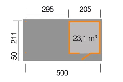 Produktbild von WEKA Designhaus 172 B, Gr.1, Farbe: natur, BxTxH: 544 x 284 x 226 cm; 172.212.170.201