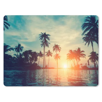 Produktbild von MuchoWow® Mauspad Mousepad Meer - Sonnenuntergang - Palme - Wolken 23x19 cm - Mousepads - Maus Mat - Pad - Mausunterlage - Schreibtischunterlage - Mauspad