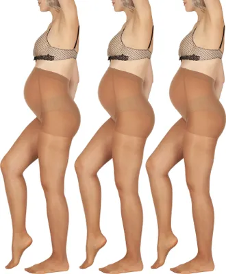 Produktbild von Bananalu Strumpfhose für Schwangere 40 Den Umstandsstrumpfhose Mama 40 Bronze 3er Set XL