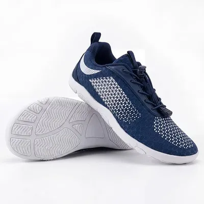 Produktbild von Nullabsatz-Sohle Barfußschuhe für Damen und Herren, Atmungsaktive Laufschuhe, Sportschuhe mit breitem Zehenbox - BAREON AERO Blau 35
