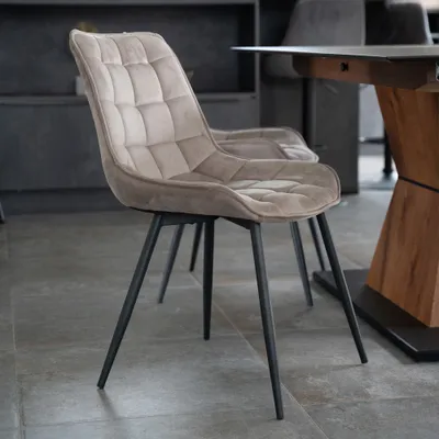 Produktbild von HOME DELUXE - Polsterstuhl IKALO 6er Set - Farbe: Hellbraun - weiche Polsterung, bis 120 kg belastbar I Küchenstuhl Speisestühle Esszimmerstühle