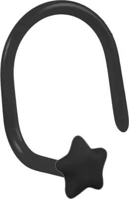 Produktbild von viva-adorno 0,8mm Nasenstecker Nasenpiercing gebogen flexibel Stern Bioflex Kunststoff verschiedene Farben Z467,Stern schwarz