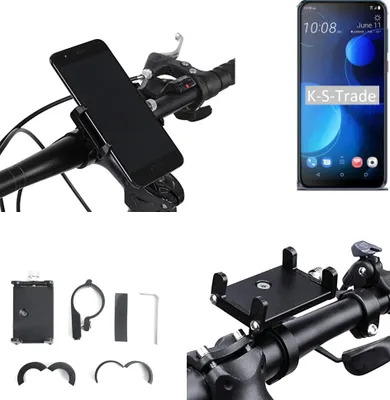 Produktbild von K-S-Trade Handyhalterung für das Fahrrad kompatibel mit HTC Desire 19 Plus Halter Lenkstange Fahrradhalterung Motorrad Bike Mount Befestigung