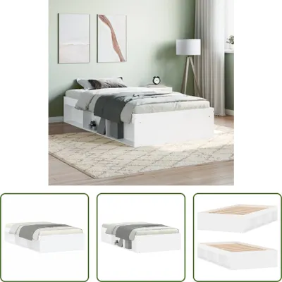 Image de The Living Store Cadre de lit blanc 100x200 cm