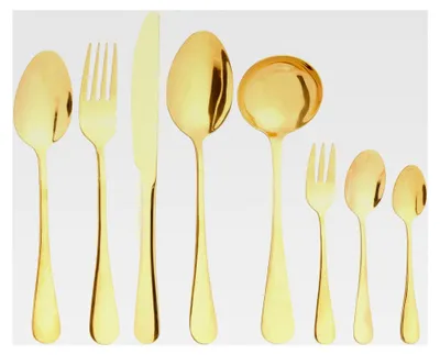 Produktbild von Besteckset - Gold - 39-teilig - Für 6 Personen - Messer, Löffel, Gabel - Edelstahl - Gold