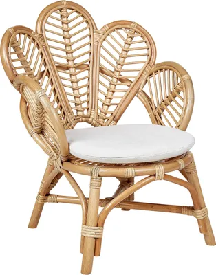 Produktbild von BELIANI Kindersessel Natürlich Rattan Stapelbar Pfauenthron Boho Rustikal Outdoor Indoor Garten Terrasse Balkon Wohnzimmer Schlafzimmer Jugendzimmer