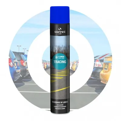 Produktbild von 6x Tracing Linienmarkierspray 750ml Straßenmarkierung Parkplatzmarkierung Soppec Blau