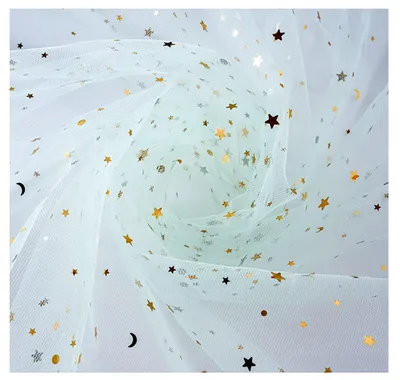Tüllstoff mit Pailletten, 1000 x 160 cm, hellgrün, Polyester