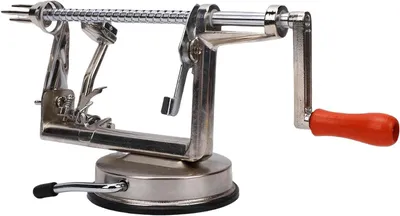 Productafbeelding van Roestvrijstalen Appelschiller - Schilapparaat Fruit - Snel Groenten Schillen - Met Houten Handcrank - 30x13cm - Zilver