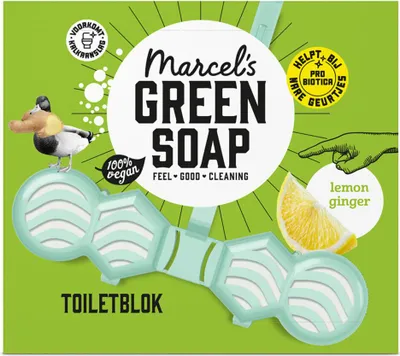 Produktbild von Marcel's Grüne Seife - Toilettenblock - Zitrone & Ingwer - Langanhaltende Wirkung - 1 Toilettenblock - 1 Stück
