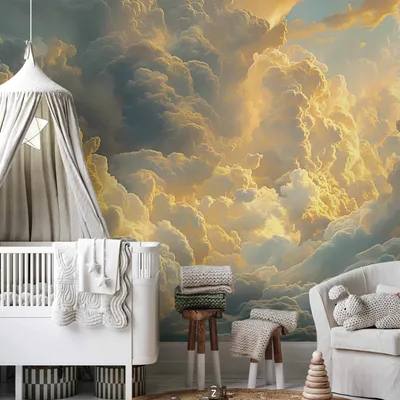 Produktbild von Selbstklebende Folie Fototapete - Last Breath of the Day: Clouds Illuminated by Evening Glow 245x175 cm Muster b-H-10032-a-a