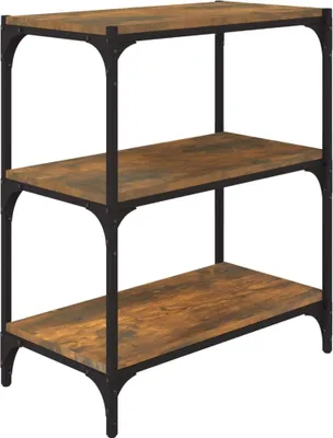 Obrázek produktu pro vidaXL Knihovna Smoked Oak 60x33x70,5 cm Materiál dřevo a ocel