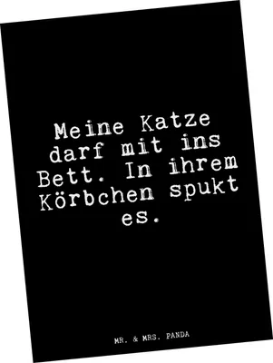 Produktbild von Mr. & Mrs. Panda Grußkarte Meine Katze darf mit... - Schwarz - Geschenk, Glizer Spruch Sprüche Weisheiten Zitate Lustig Weisheit Worte, witzig, Katzen, Postkarte