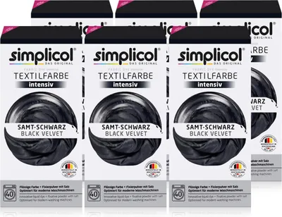 Produktbild von Simplicol Textilfarbe intensiv Samt-Schwarz - Einfaches Färben (6er Pack)