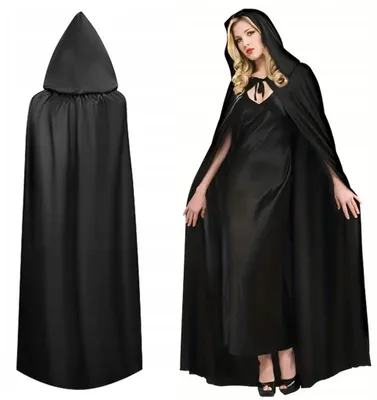 Zdjęcie produktu dla Peleryna Czarodzieja Czarna Halloween Dla dzieci i dorosłych