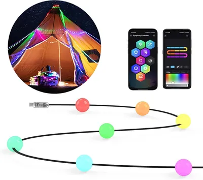 LED-Lichterkette 10 m, 66 RGB-LEDs, App- & Fernbedienung, Musik-Synchronisation