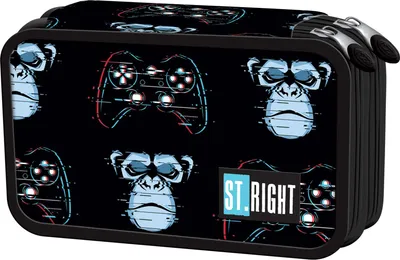 Image de Etui Porte-plume Trousse Enfants Garçons Gamer ST.RIGHT Porte-plume 2 compartiments