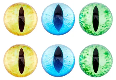 Image de Cabochons en forme d'œil de dragon et de chat - Demi-cercles - Pour la fabrication de bijoux et travaux manuels - 30 mm - 3 paires dans 3 couleurs