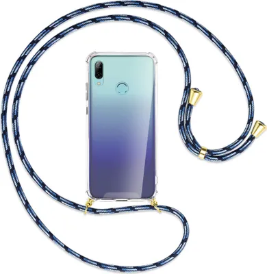 Produktbild von Handykette Backcover-Schutzhülle mit Band (Metall goldfarben) für Huawei P Smart 2019 / Honor 10 Lite - Blautöne