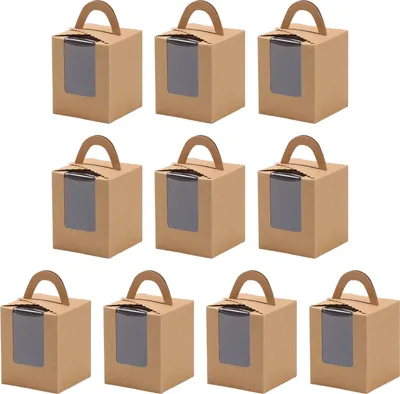 Produktbild von 10 Stück Cupcake-Boxen mit Einsätzen, Cupcake-Halter mit Fenster, stapelbar, tiefe Cupcake-Träger, lebensmittelechte Behälter für Kuchen- und Dessertläden zu Hause