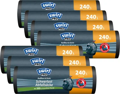 Produktbild von Swirl Schwerlast Säcke 240L 5 stk./ Rolle (7er Pack)