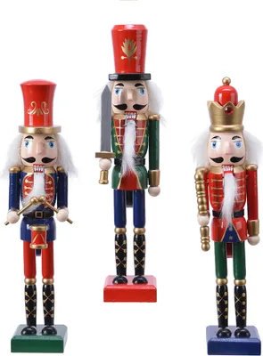 Produktbild von Nussknacker Figur Holz Craquele 25cm bunt, 1 Stück sortiert