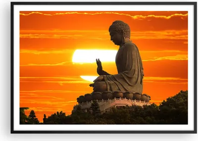 Produktbild von Gerahmtes Poster - Schwarzer Rahmen - tempel buddha - 100x70 cm - Wand Bild - Wanddeko - Wandbilder - Kunstposter - Wandposter - Bilderrahmen - Bilder - Kunstdruck - Wandbild - P2BAA100x70-3532