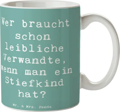 Produktbild von Mr. & Mrs. Panda Tasse Spruch Stiefkindliebe - Meeresbrise - Geschenk, kaffeebecher keramik, Patchworkfamilie, Freude, Humor, Bereicherung, Becher, Familienbeziehungen