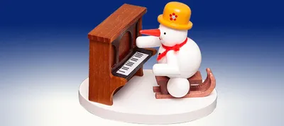 Produktbild von Schneemann Klavierspieler (8cm) von Zenker Volkskunst