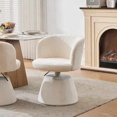 Produktbild von Barhocker drehbar höhenverstellbar 360° Chenille 57.5x60x92.5 cm beige