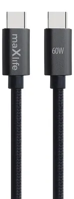 Zdjęcie produktu dla Kabel Maxlife MXUC-12 USB-C-USB-C 1,0 m 60W czarny