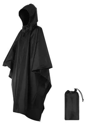 Produktbild von 3-in-1 Wasserdichter Regenponcho Damen Herren mit Ärmeln, Leichter Regenmantel mit Kapuze Regenmantel Fahrrad,Regenjacke, Regenschutz Regencape