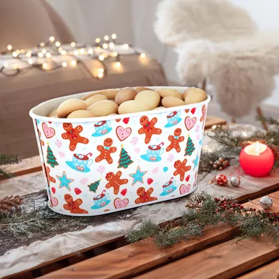 Produktbild von Weihnachtlicher Metallkorb, KI-generiertes Bild
