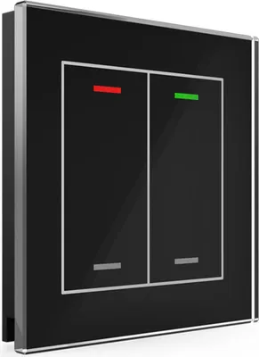 Immagine prodotto di MDT KNX Pulsante in vetro II Light doppio RGBW, nero, neutro, 1 pz.