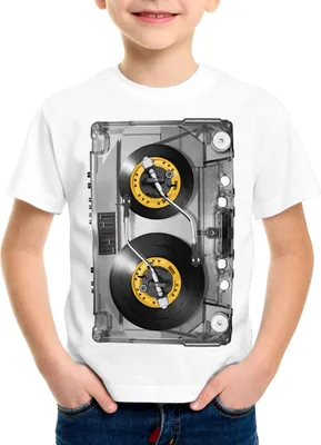 Produktbild von style3 Nonstop Play T-Shirt Kinder kassette fotodruck turntable schallplatte