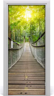 Produktbild von Tulup Türaufkleber 85x205 cm Dekorative Aufkleber Selbstklebend Wasserdichte Tapete Abnehmbar Schlafzimmer Wohnzimmer Wohnkultur - Hängebrücke
