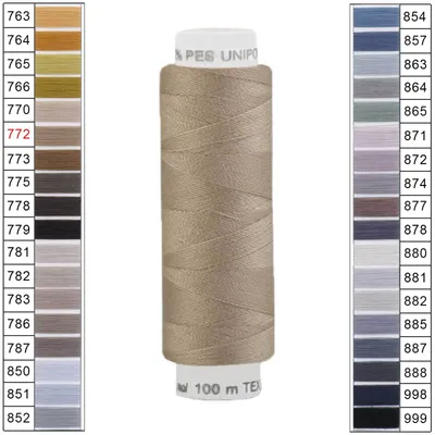 Produktbild von Nähgarn 100m Unipoly 120 Tex14x2 Polyester Nähfaden Nähmaschinengarn Farben 6v6 , Farbe:772