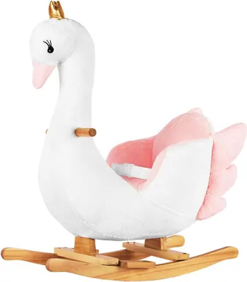 Produktbild von Kikka boo Schaukeltier Schwan mit Sitz, Holzgriffe, Holzsockel, ab 12 Monate weiß