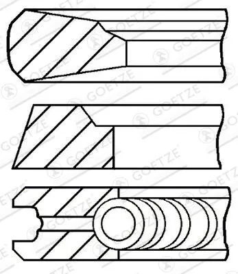 Produktbild von GOETZE ENGINE 08-437600-00 Kolbenringsatz Kolbenringe für SCANIA P,G,R,T - series