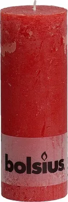 Produktbild von Bolsius Stumpenkerze Stumpenkerze 190/68 rustikal Rot