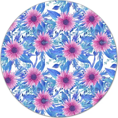 Produktbild von Glas Schneidebrett Herdabdeckplatten Schneideplatten Rund - 40 cm - Aquarell Blumen