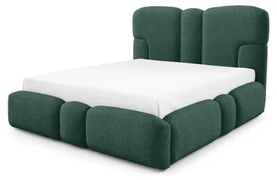 Immagine prodotto di Letto imbottito con contenitore, modello Puffra, colore turchese, dimensioni 160 x 200 cm