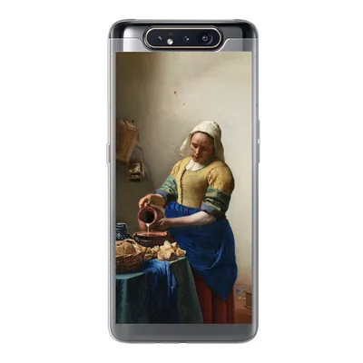 Produktbild von MuchoWow® Handyhülle Schutzhülle Hülle für Samsung Galaxy A80 Das Milchmädchen - Vermeer - Alte Meister Silikon Softcase Handy Hülle - Schutzdeckel